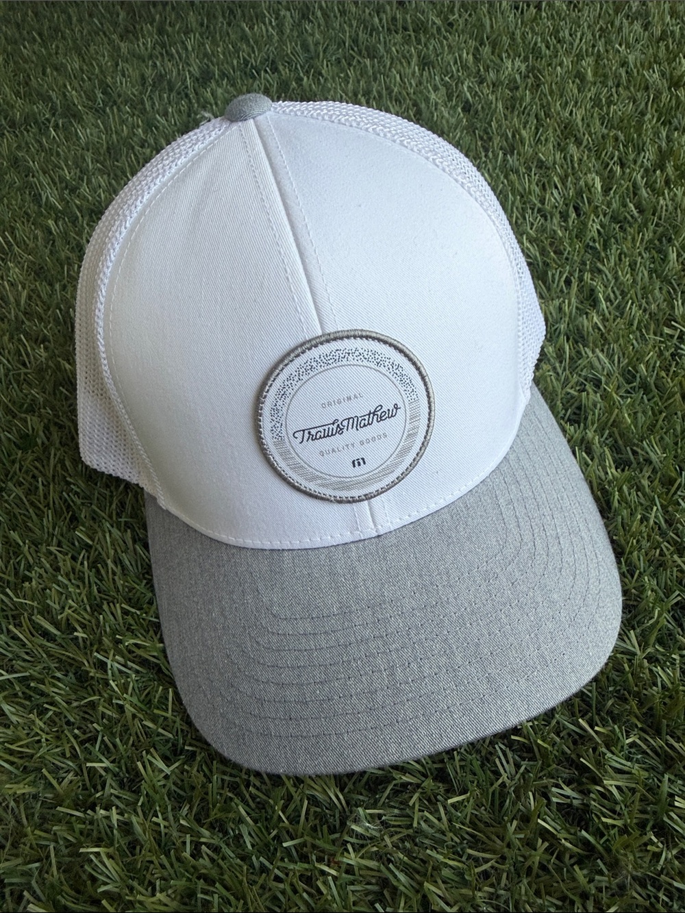 Travis Mathew White Front with Gray Bill Trucker Cap
